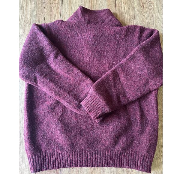 L.L. Bean Vtg 100% Lambswool Red Chunky Sweater Size Small - Picture 9 of 9